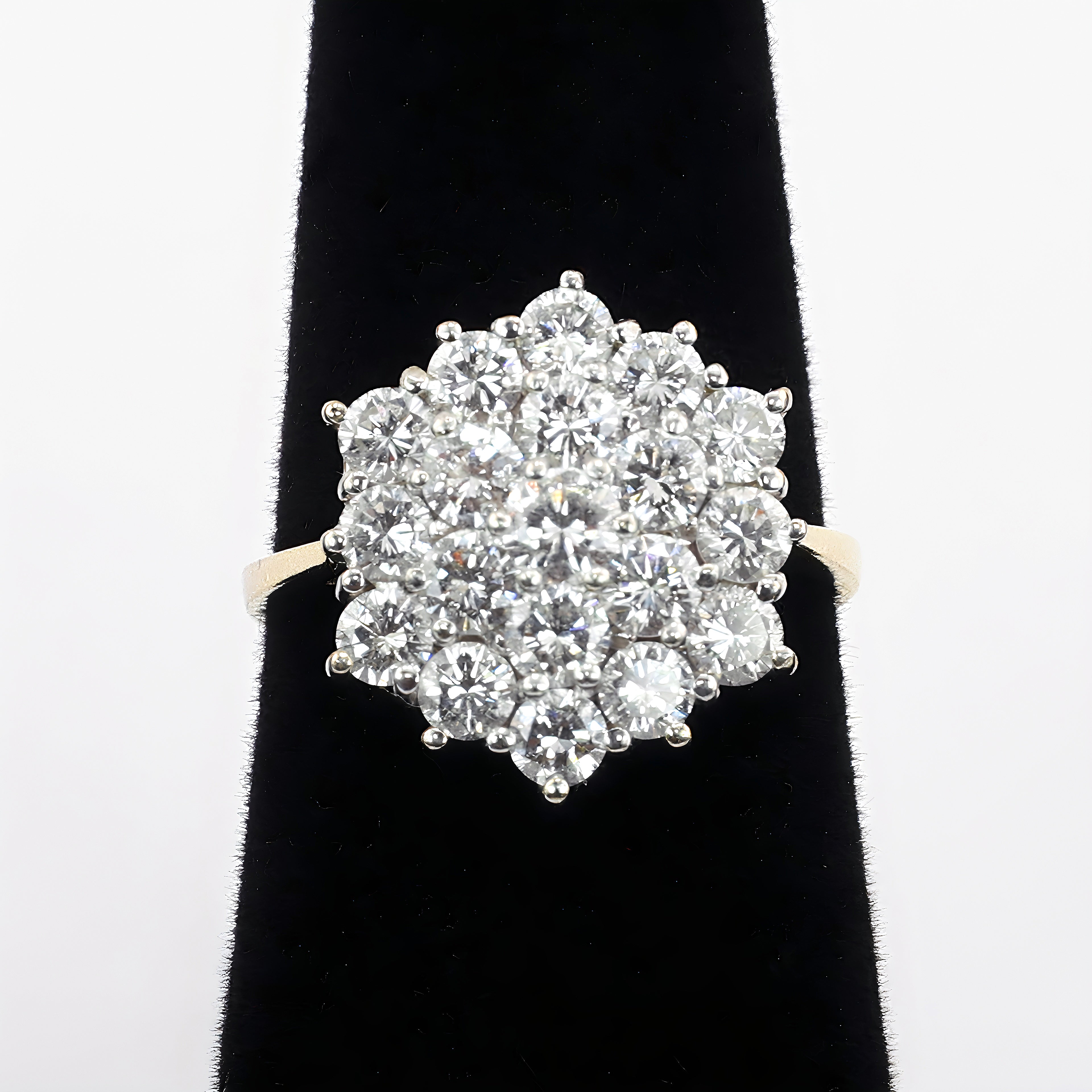 Natural Diamond Cocktail Ring, 3.50 TCW in 14k Yellow Gold