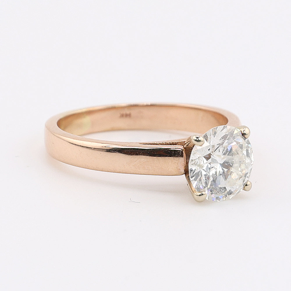2.05 ct. Natural Round Diamond Solitaire Ring in 10k Rose Gold