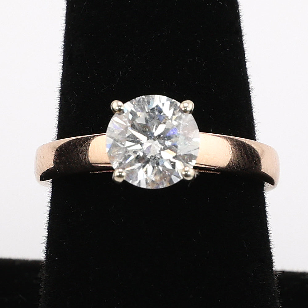 2.00 ct. Natural Diamond Classic Solitaire Ring in 10k Rose Gold