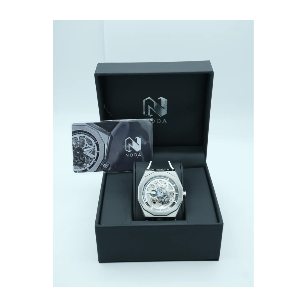 Noda Aero Series1 43mm Steel Skeleton White Dial Men Japan Automatic Watch