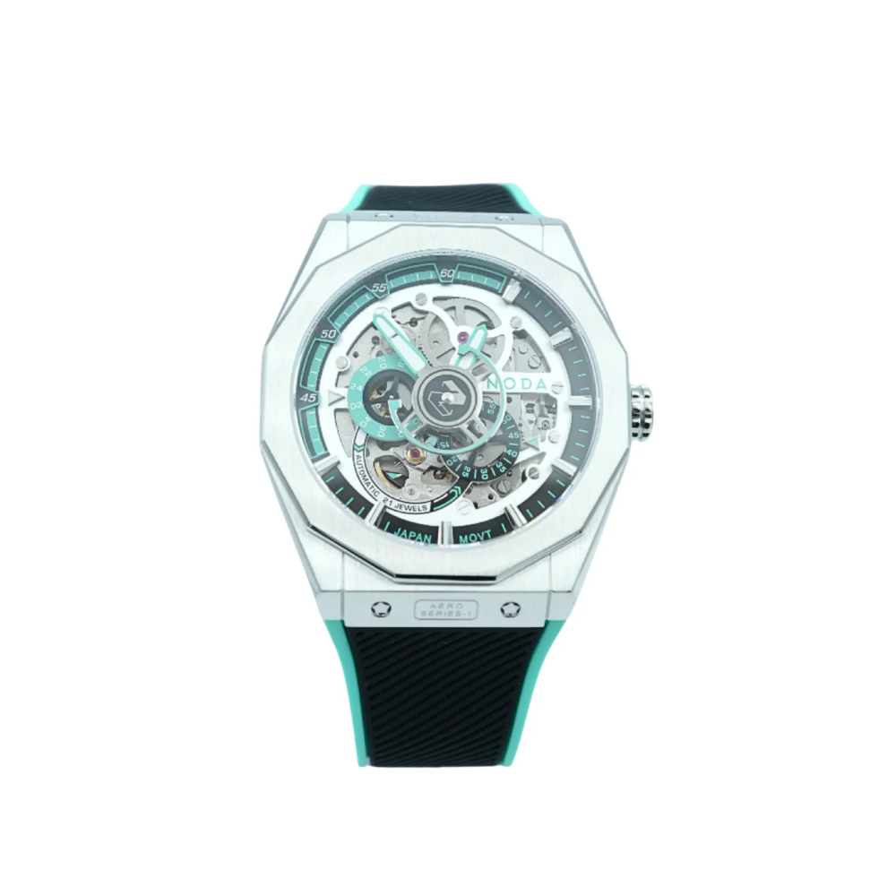 Noda Aero Series1 43mm Steel Skeleton Tiffany Blue Dial Men Japan Automatic Watch
