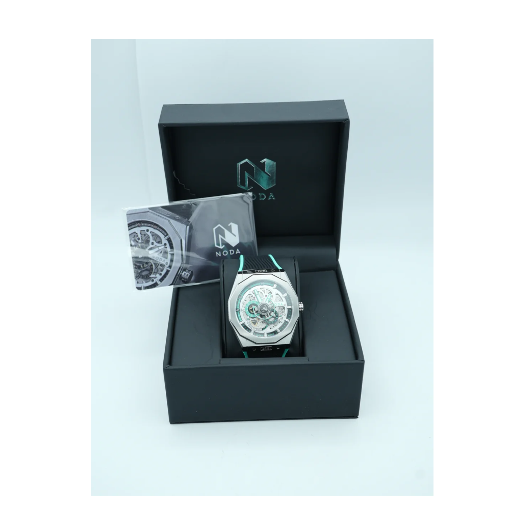 Noda Aero Series1 43mm Steel Skeleton Tiffany Blue Dial Men Japan Automatic Watch