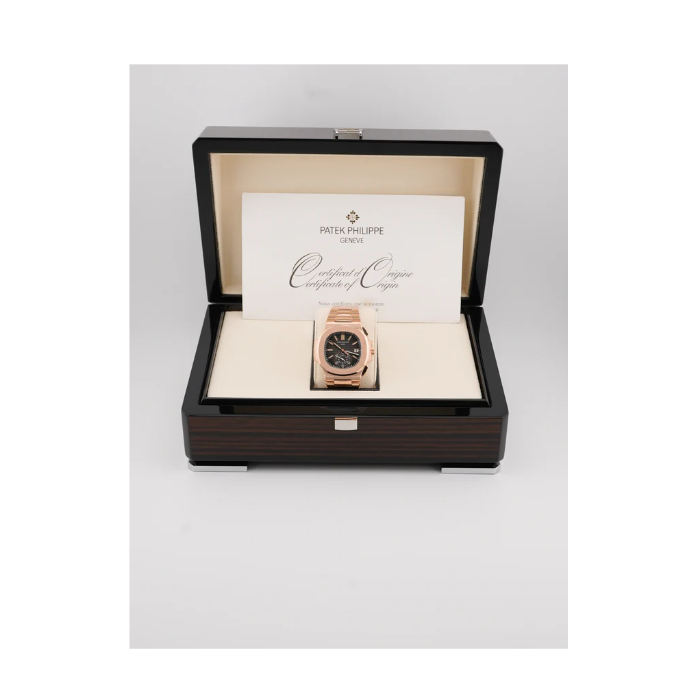 Patek Philippe 5980/1R-001 Nautilus 18K Rose Gold Black Gradient Dial Complete Set 2015