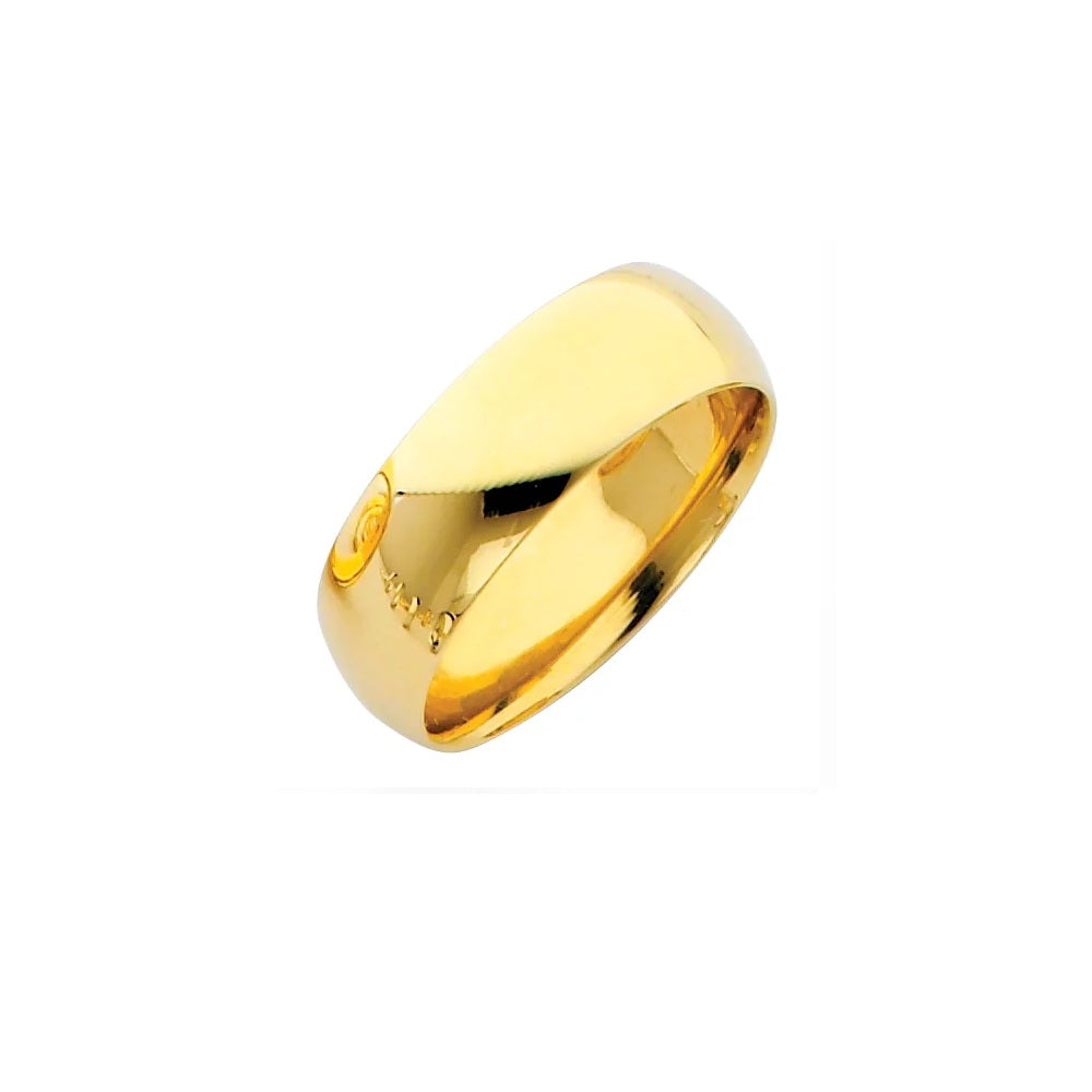 7.0 mm Comfort Fit Wedding Band in 14k Yellow or White Gold