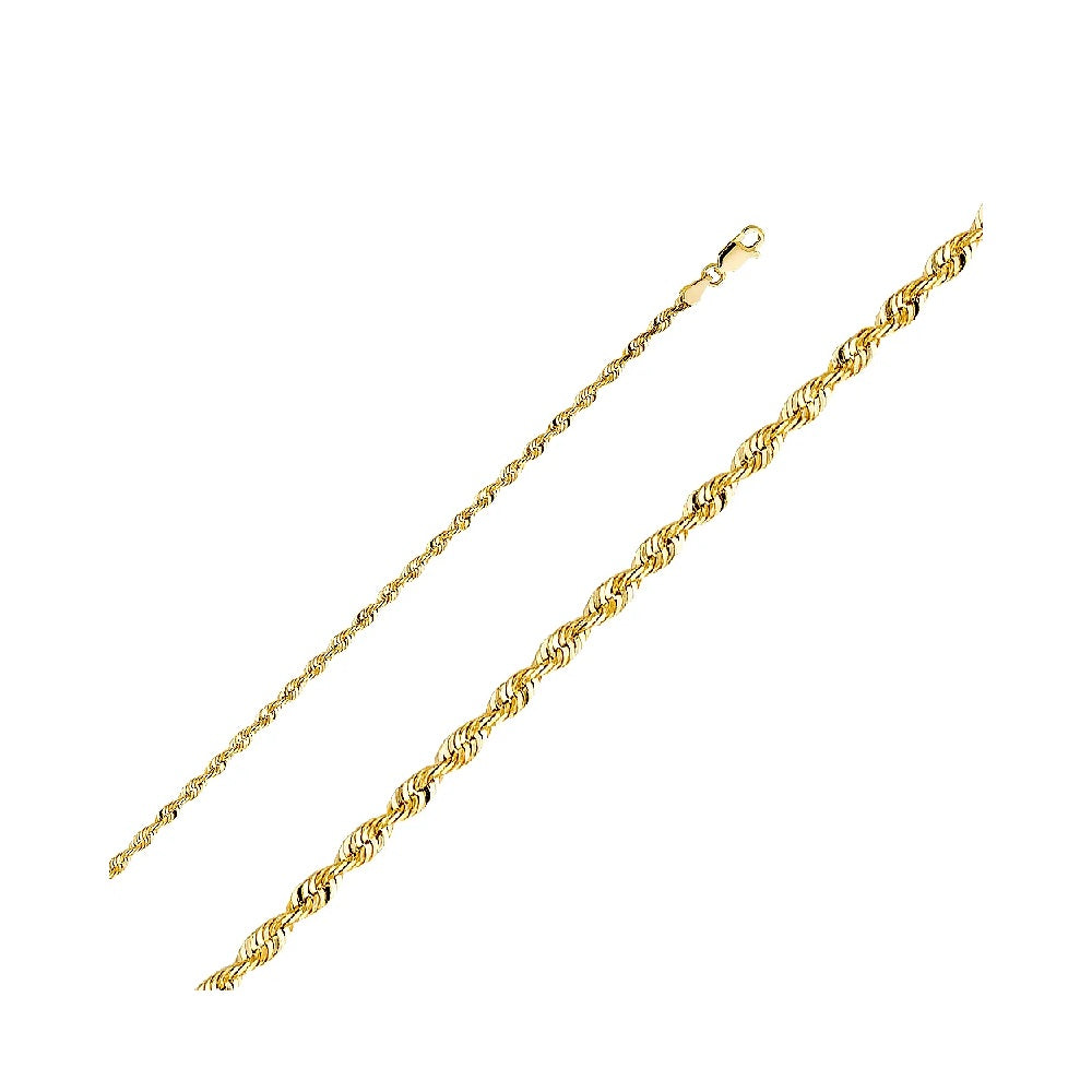 18" 1.5mm Rope Chain in 14k Yellow Gold
