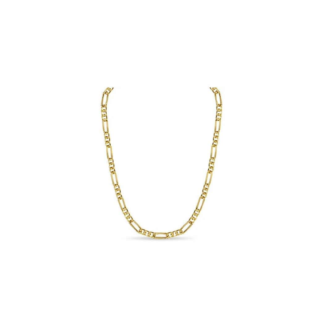 26" 11.3 Hollow Figaro 3+1 Chain in 14k Yellow Gold