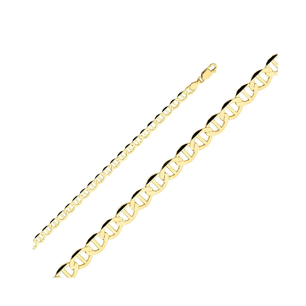 24" 5.5mm Flat Mariner Chain in 14k Yellow Gold