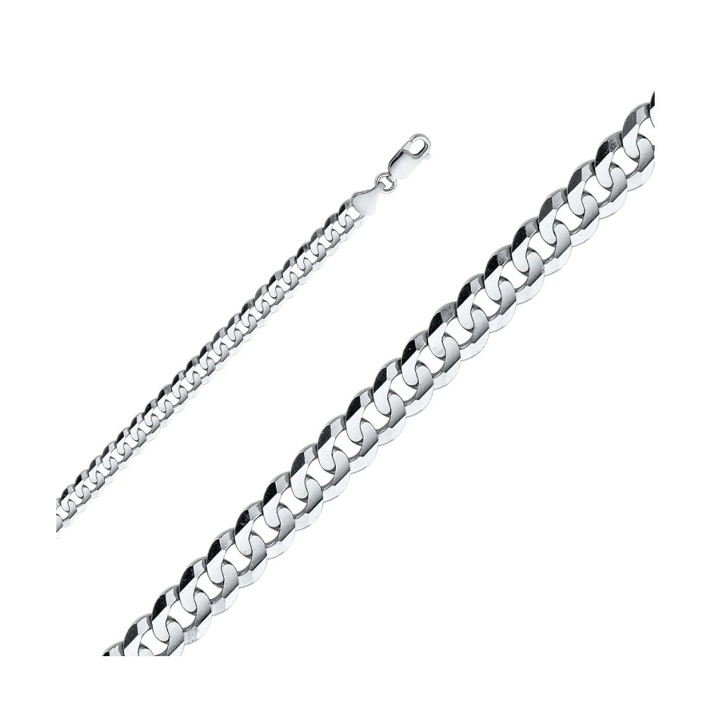 8.5" 6.9mm Miami Cuban Concave Bracelet in 14k Yellow & White Gold