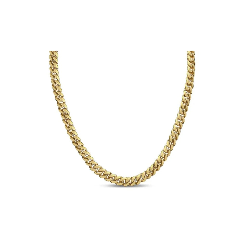 26" 9.4mm Miami Cuban Link Necklace in 14k Yellow Gold