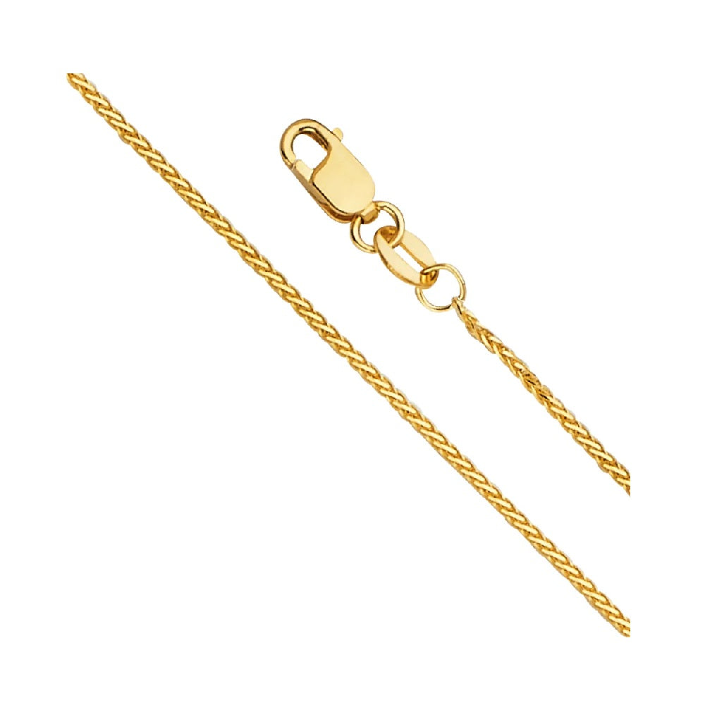 20" 1.0mm Round Wheat Necklace in 14k Yellow Gold