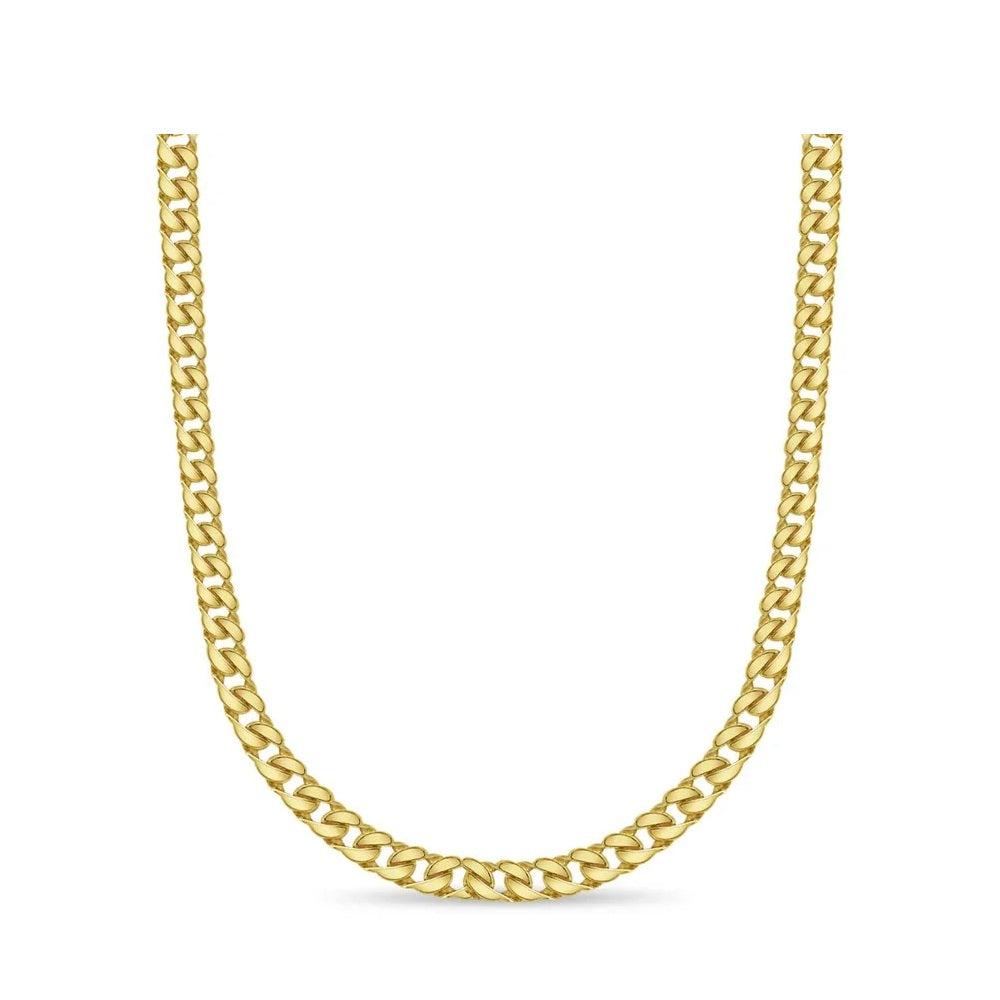 28" 13.5mm Miami Cuban Link Necklace with Lab Diamonds Lock in 14k Yellow Gold