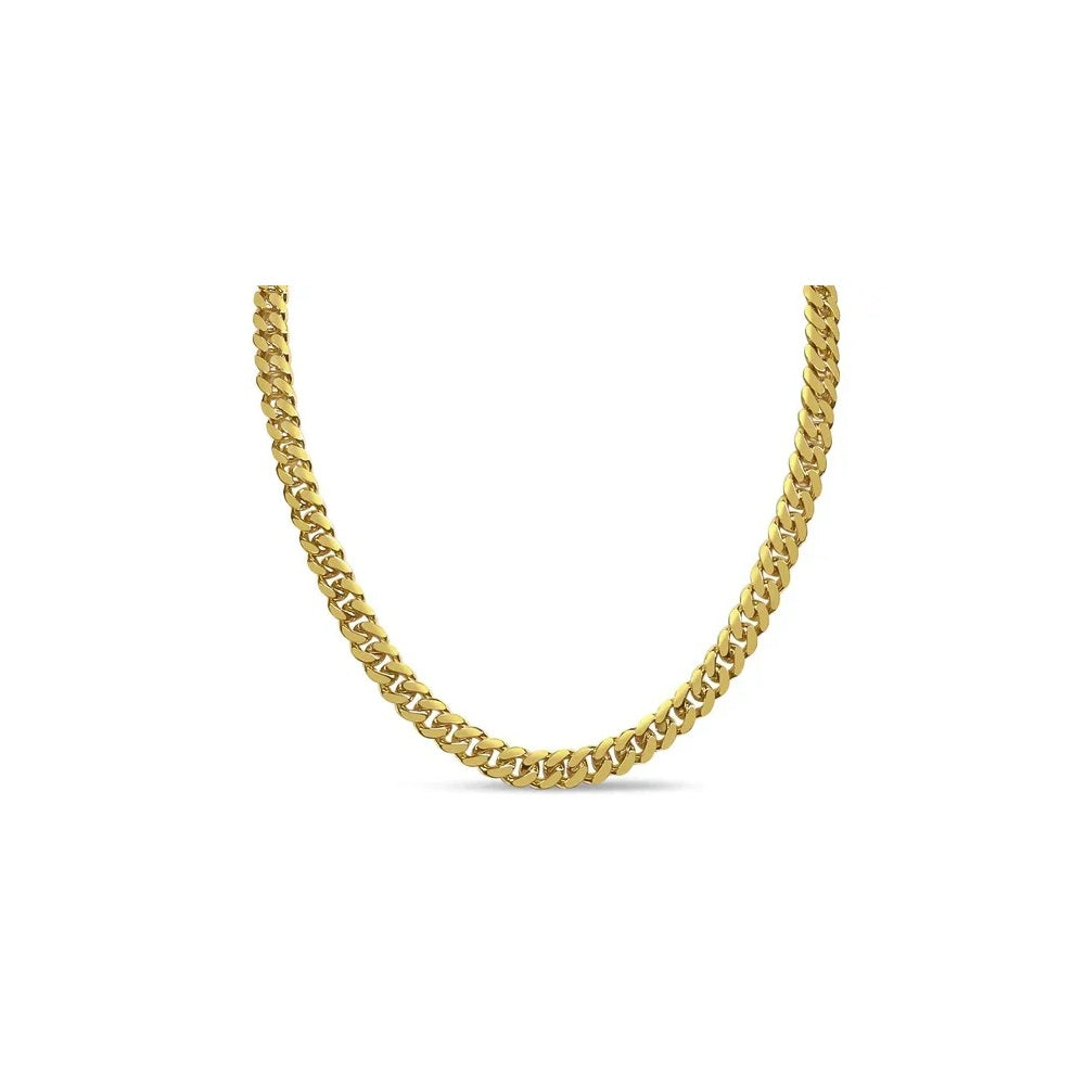 26" 9.1mm Miami Cuban Chain in 14k Yellow Gold