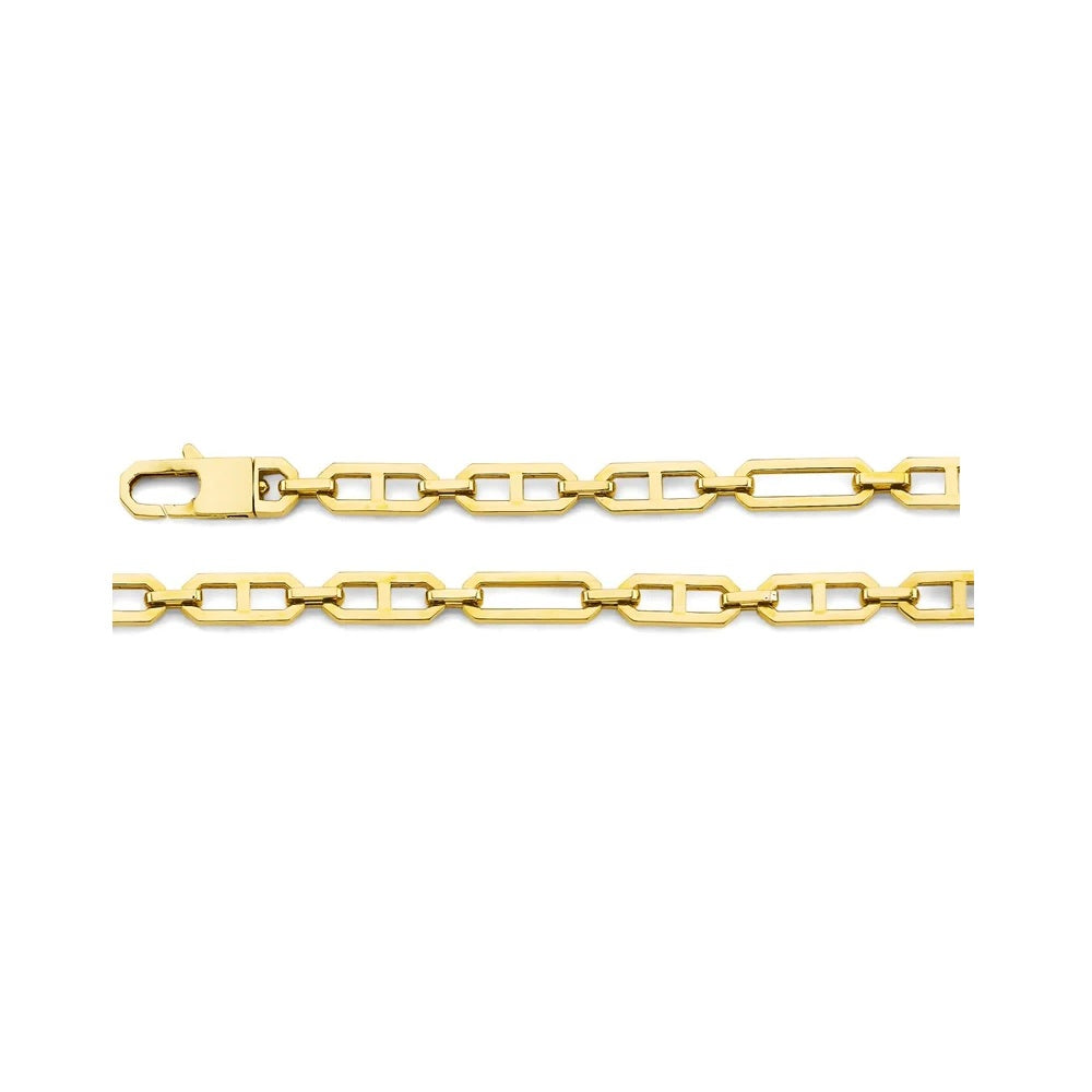 26" 6.0mm Hollow Mariner 3+1 Chain in 14k Yellow Gold