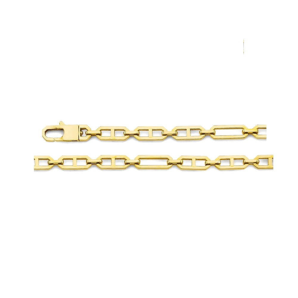24" 6.0mm Hollow Mariner 3+1 Chain in 14k Yellow Gold