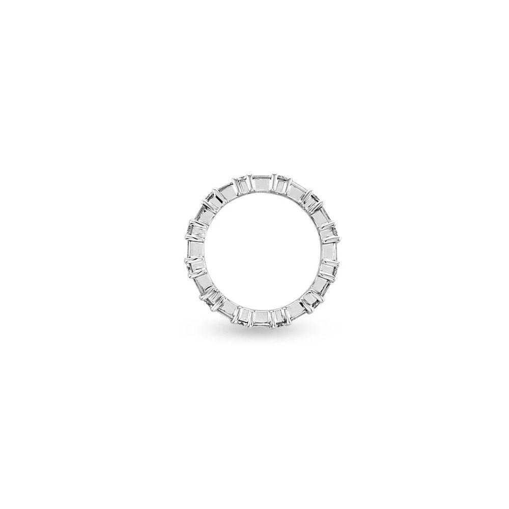 1.50 ct. Natural Round & Baguette Diamonds Eternity Band in 14k White Gold
