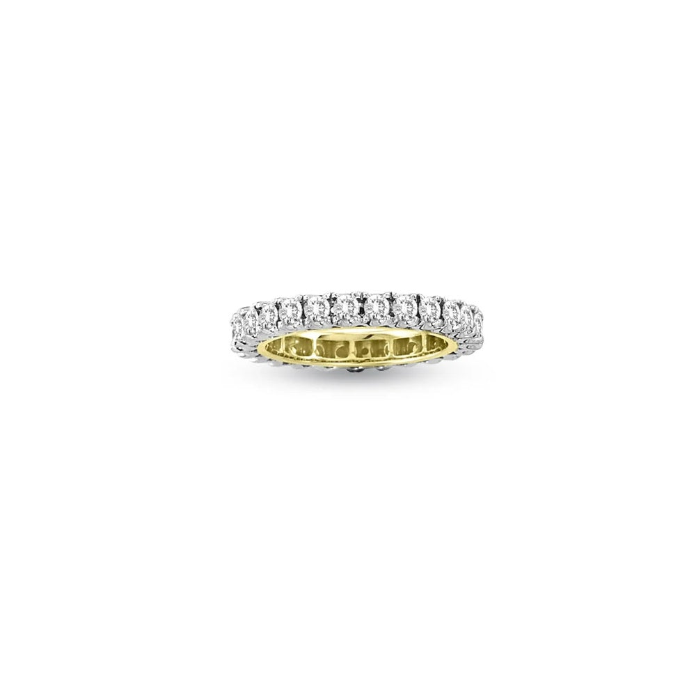 1.50 ct. Natural Round Diamonds All Around Eternity Ring in 14k Two Tone Gold