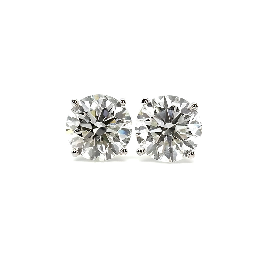 6.00 ct. Natural Round Diamonds Screw Back Earrings in 18k White Gold