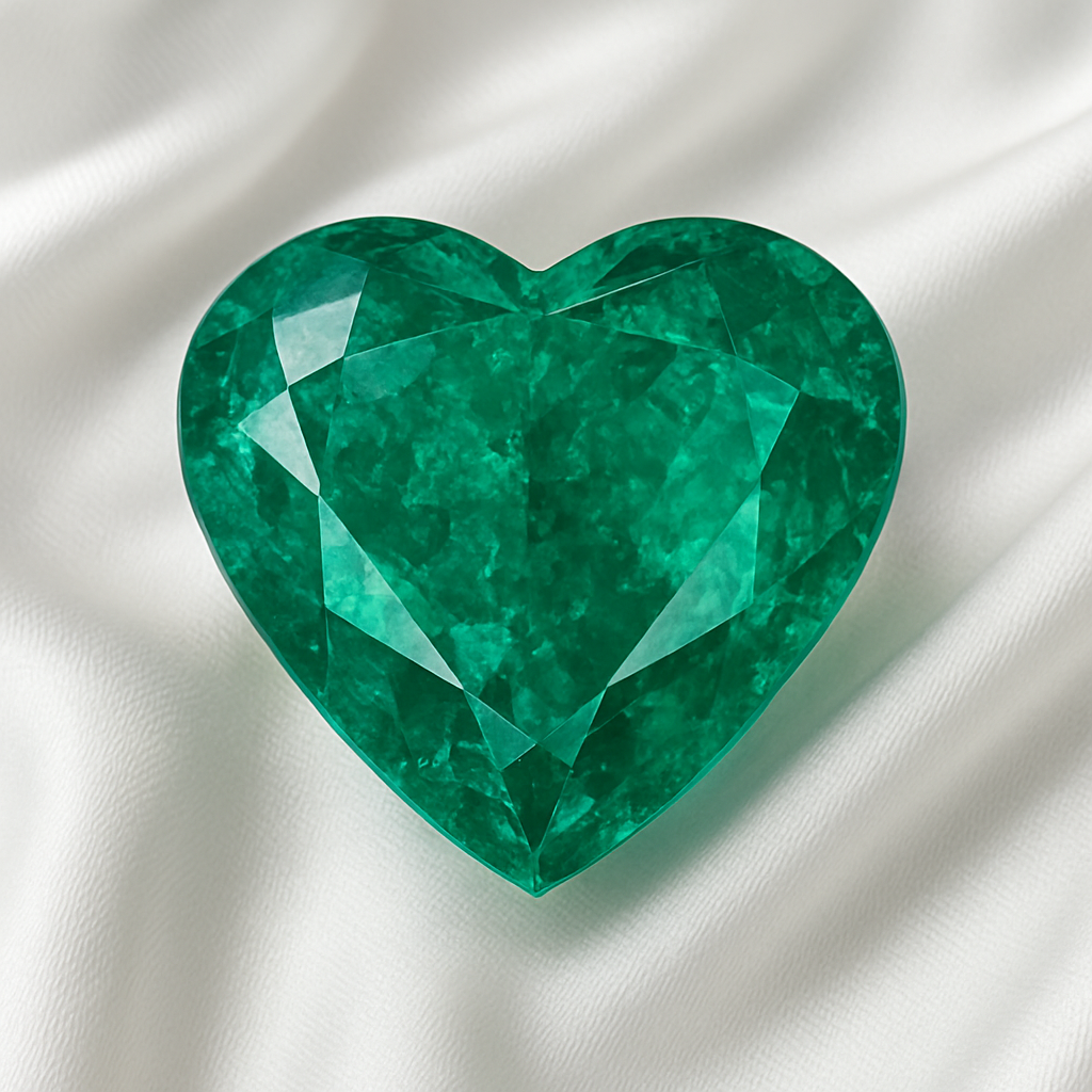 GIA 6.10 ct. Loose Natural Heart Cut Emerald