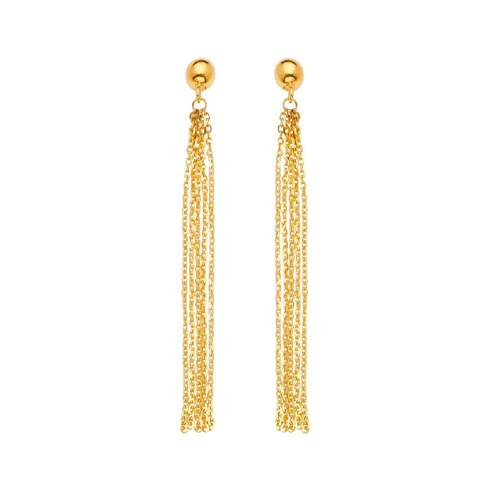 Multi Dangle Earrings in 14k Yellow Gold