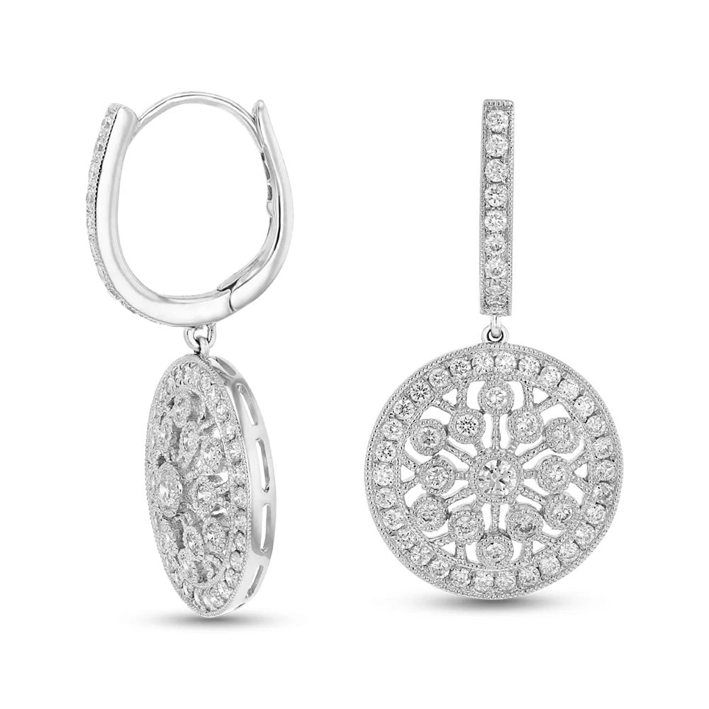 1.22 ct. Natural Round Diamonds Fashion Earrings in 18k White Gold