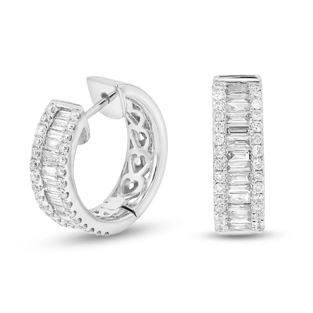 0.76 ct. Natural Diamonds Hoop Earrings in 18k White Gold