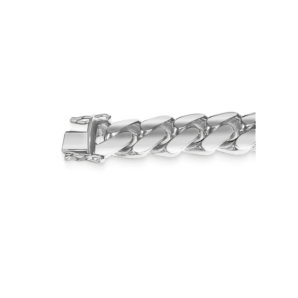 8.5" 18.0mm Cuban Link Bracelet in 14k White Gold