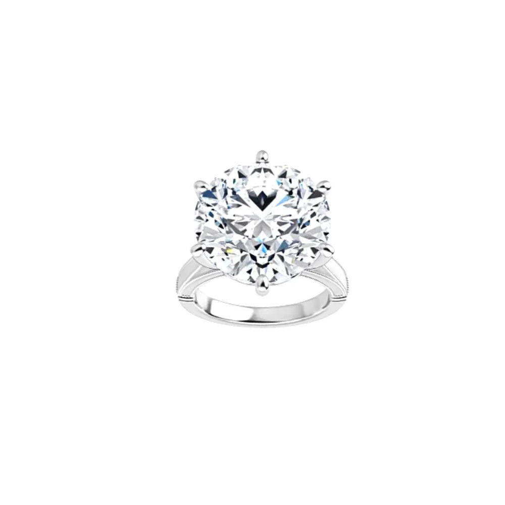 10.08 ct. Natural Round Diamond Solitaire Ring in 18k White Gold
