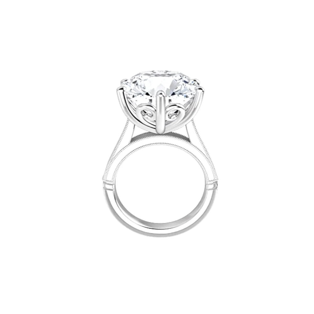 10.08 ct. Natural Round Diamond Solitaire Ring in 18k White Gold