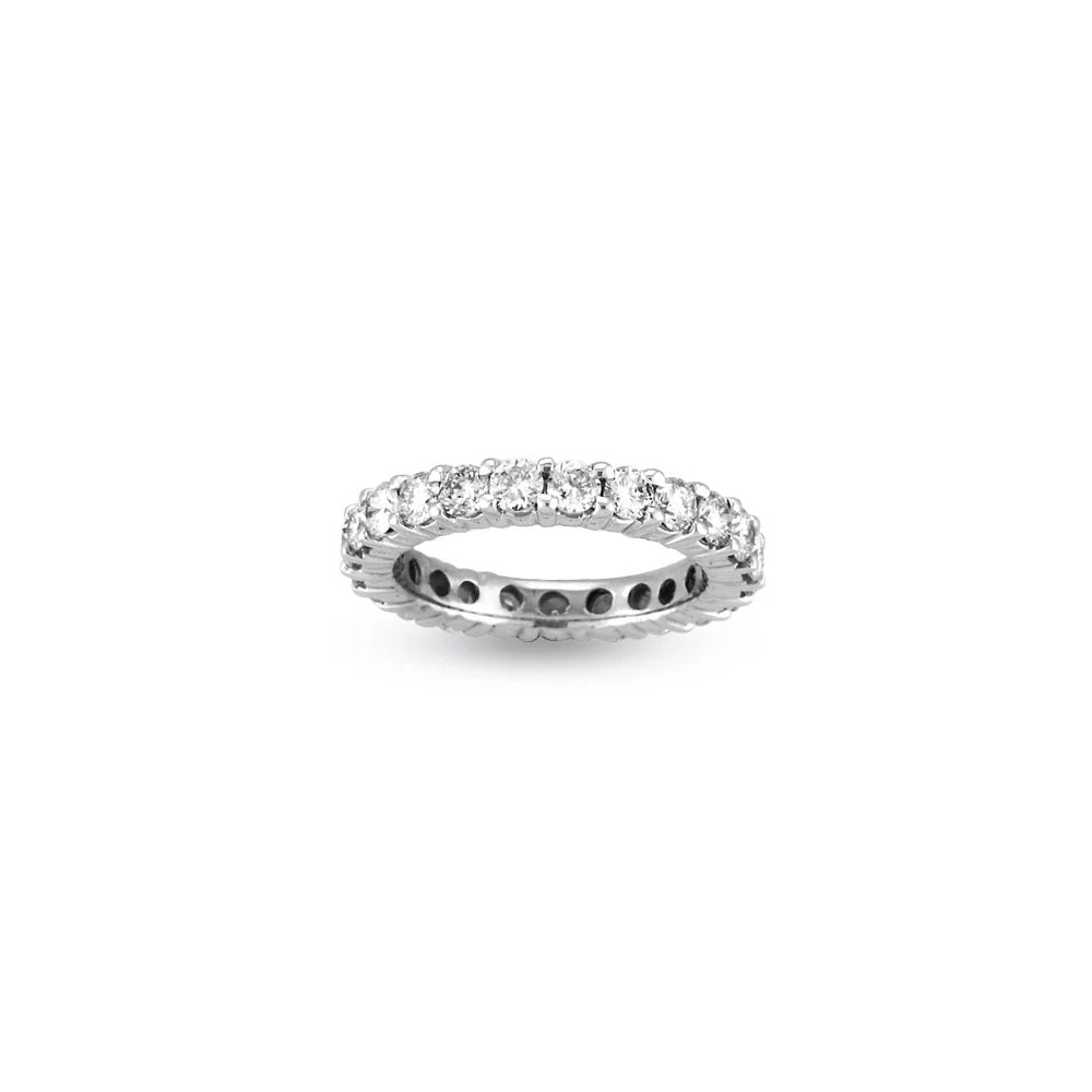 3.00 ct. Natural Round Diamonds Shared Prong Eternity Band in 14k White Gold