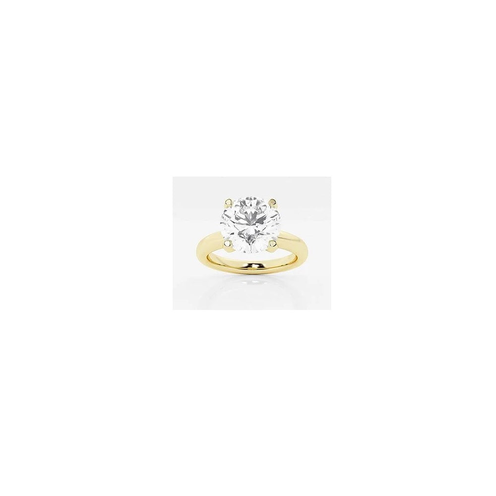 5.06 ct. Natural Round Diamond Solitaire Ring in 18k Yellow Gold