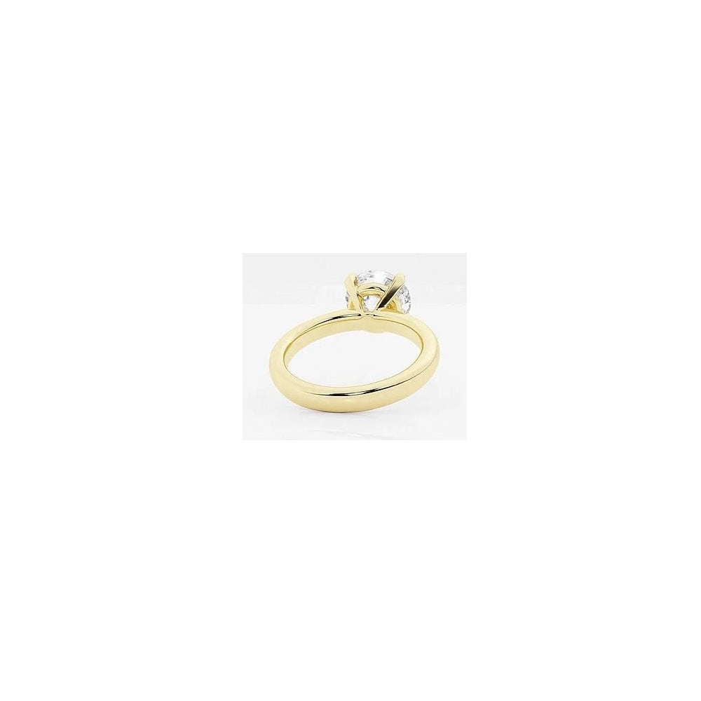 5.06 ct. Natural Round Diamond Solitaire Ring in 18k Yellow Gold