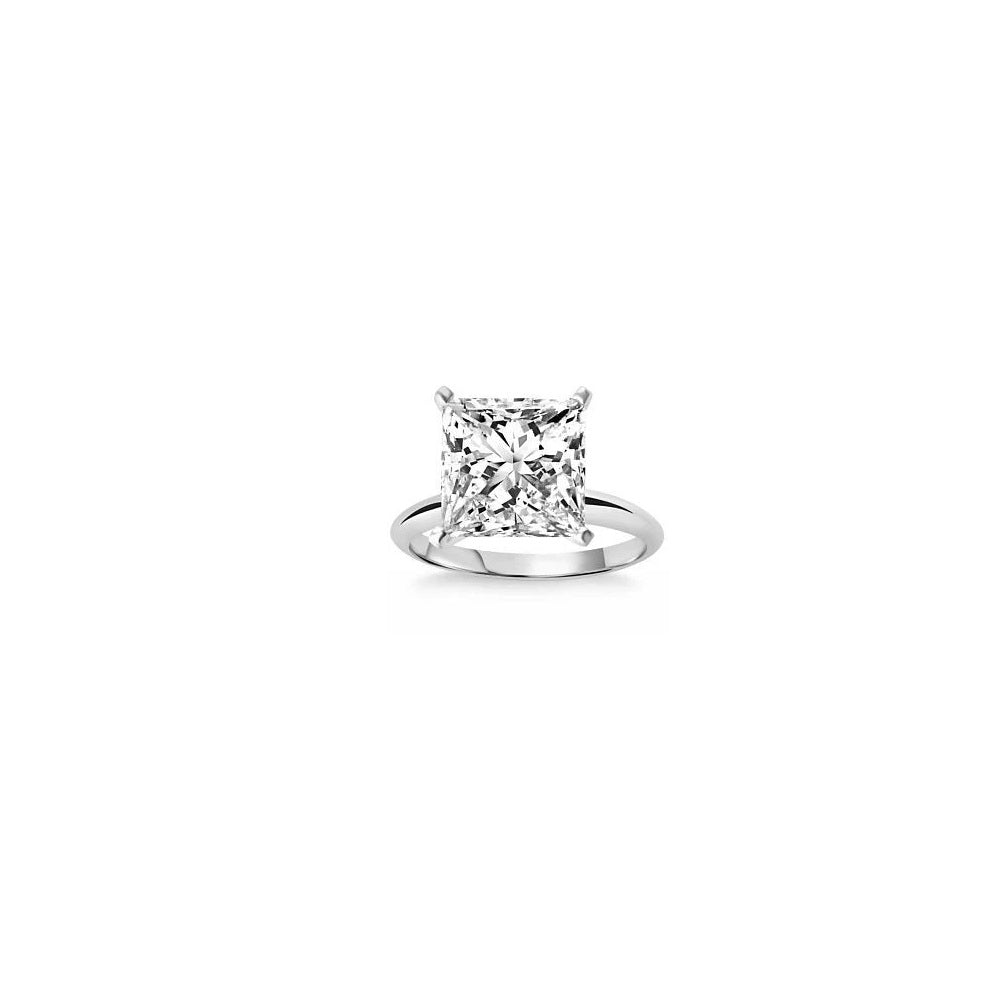 3.27 ct. Natural Princess Cut Diamond Solitaire Ring in 14k White Gold