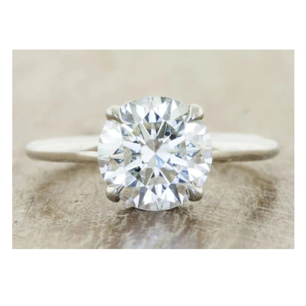GIA 1.77 ct. Natural Round Diamond Solitaire Ring in 18k White Gold