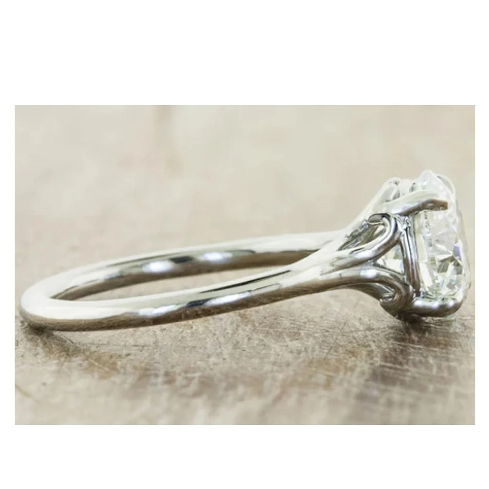 GIA 1.77 ct. Natural Round Diamond Solitaire Ring in 18k White Gold