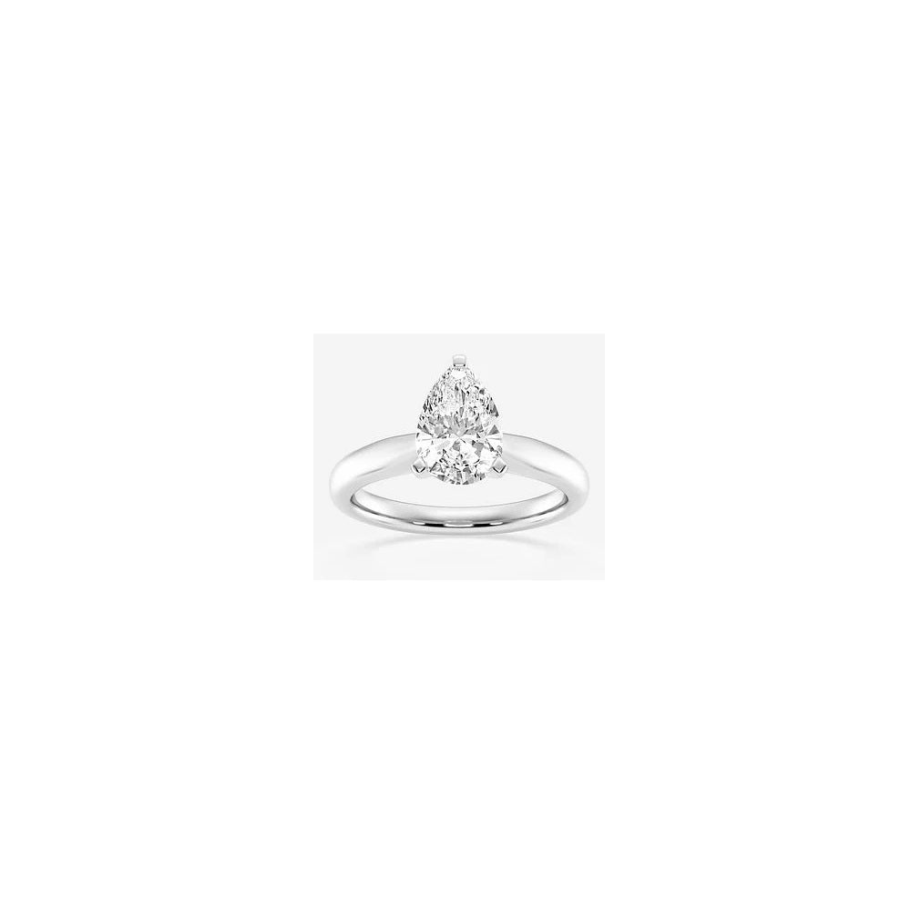 1.26 ct. Natural Pear Cut Diamond Solitaire Ring in 14k White Gold