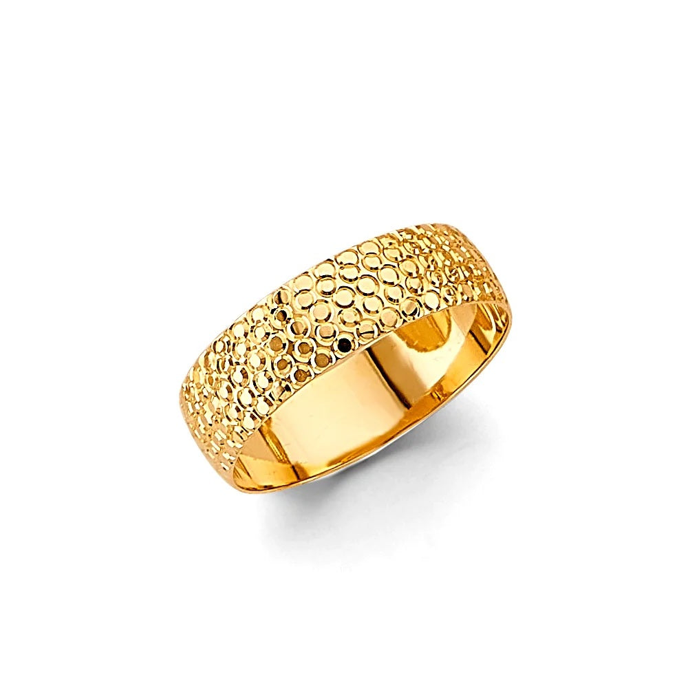 6.0mm Designer Wedding Band in 14k Yellow Gold