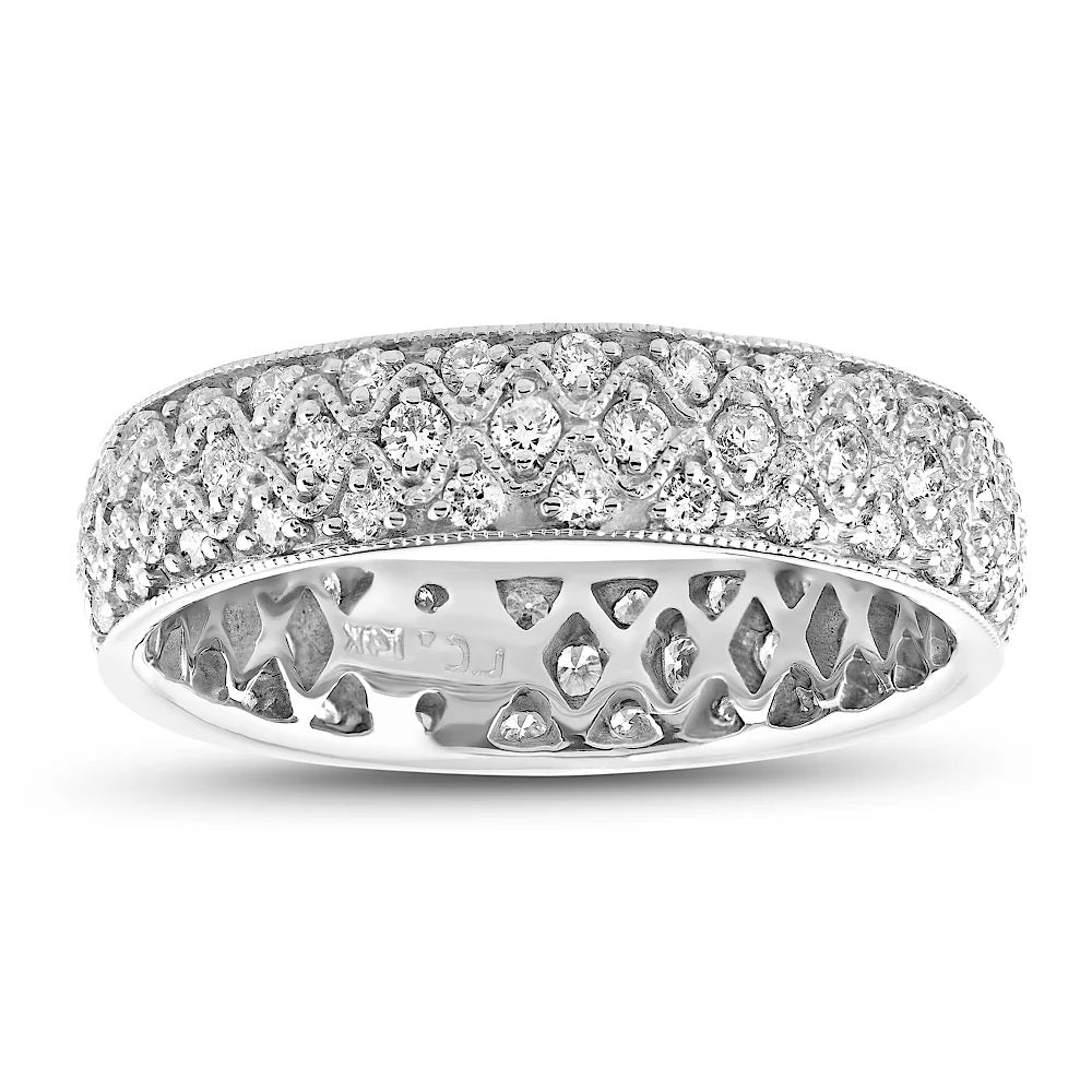1.00 ct. Natural Round Diamonds Eternity Ring in 14k White Gold