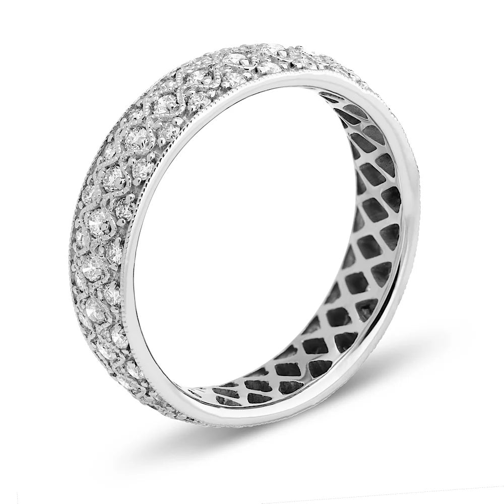 1.00 ct. Natural Round Diamonds Eternity Ring in 14k White Gold