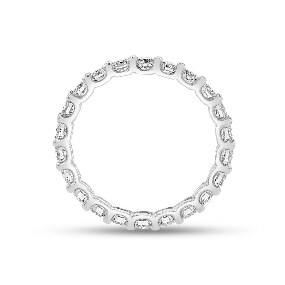1.80 ct. U Shaped Round Natural Diamonds Eternity Ring in 14k White Gold