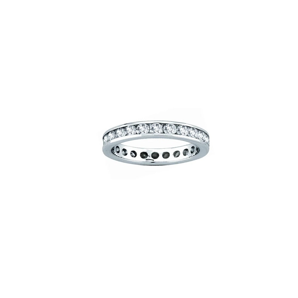 1.00 ct. Natural Round Diamonds Channel Set Eternity Band in 14k White Gold
