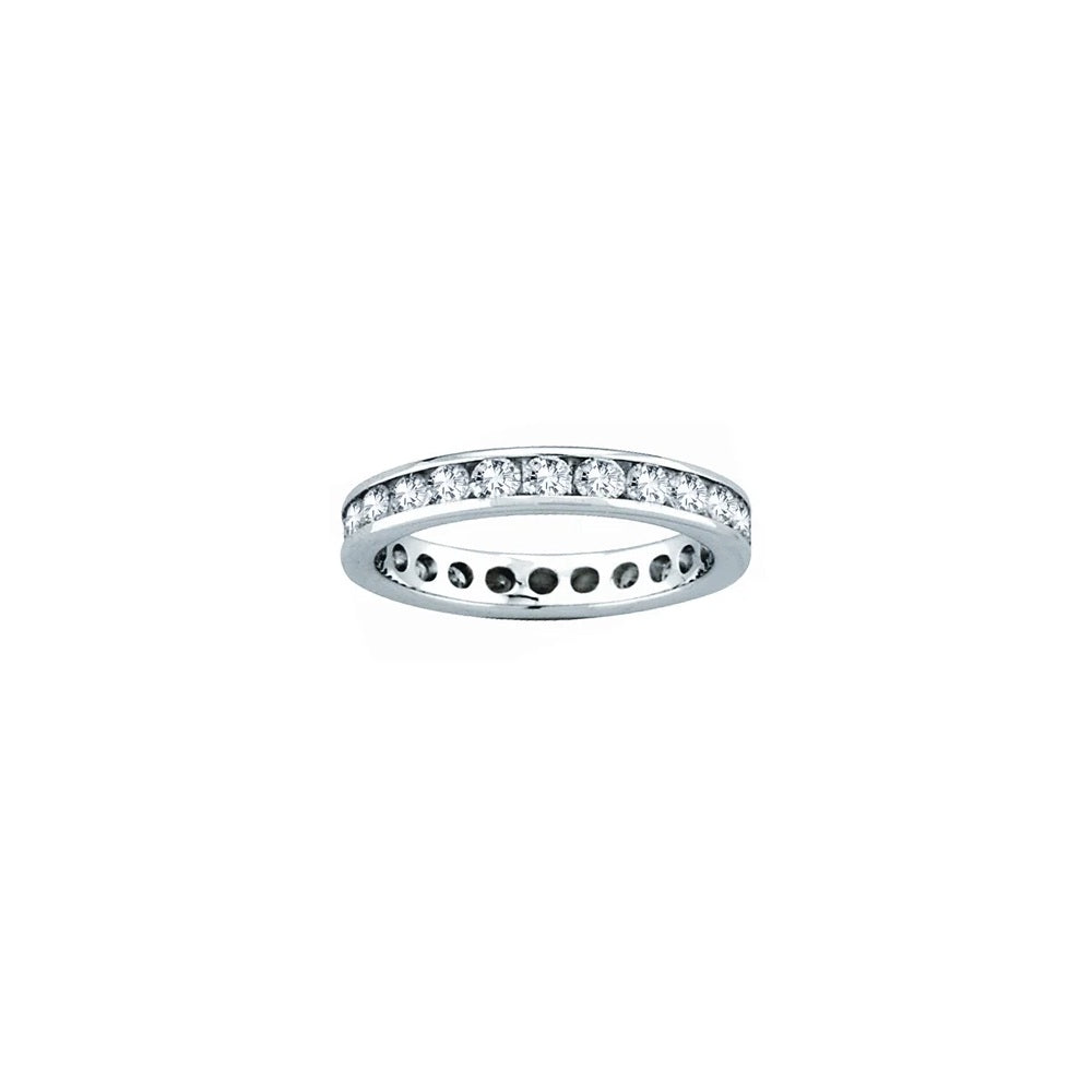 2.00 ct. Channel Set All Around Natural Diamonds Eternity Band in 14k White Gold