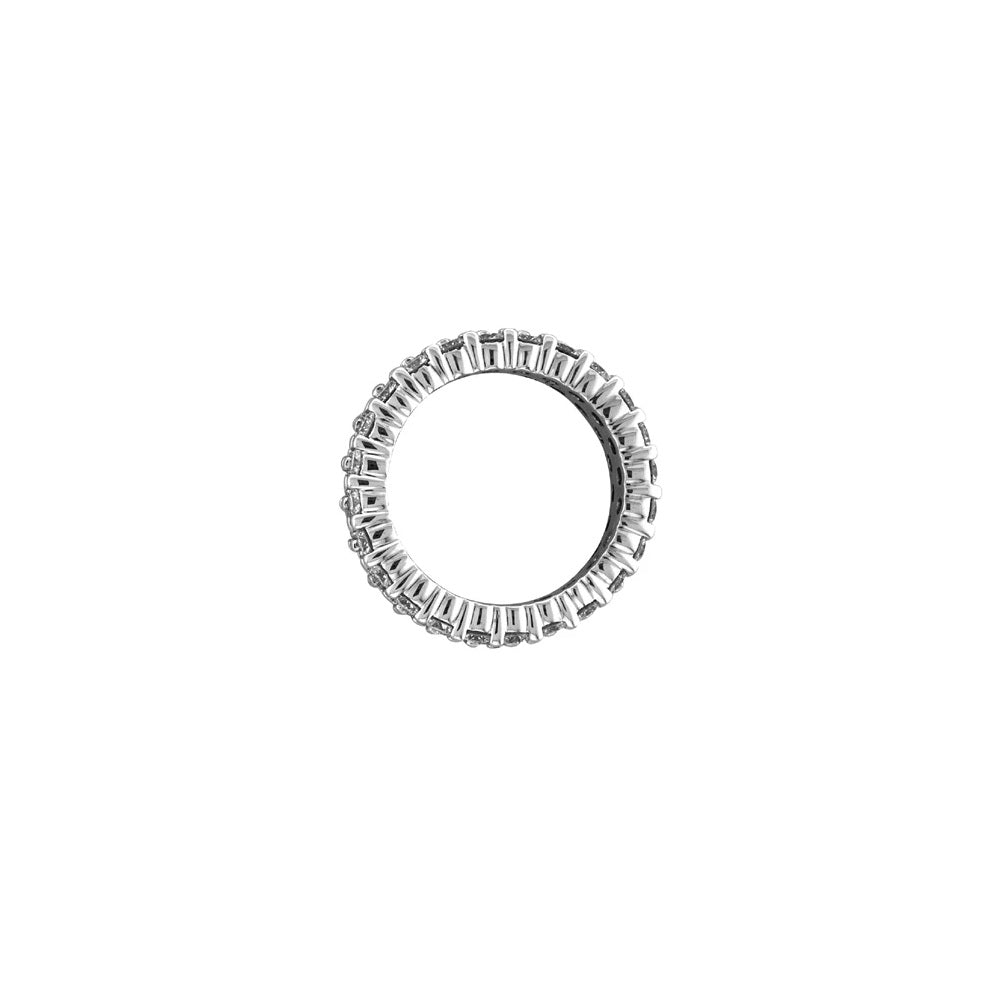 3.00 ct. Two Row All Around Natural Round Diamonds Eternity Band in 14k White Gold