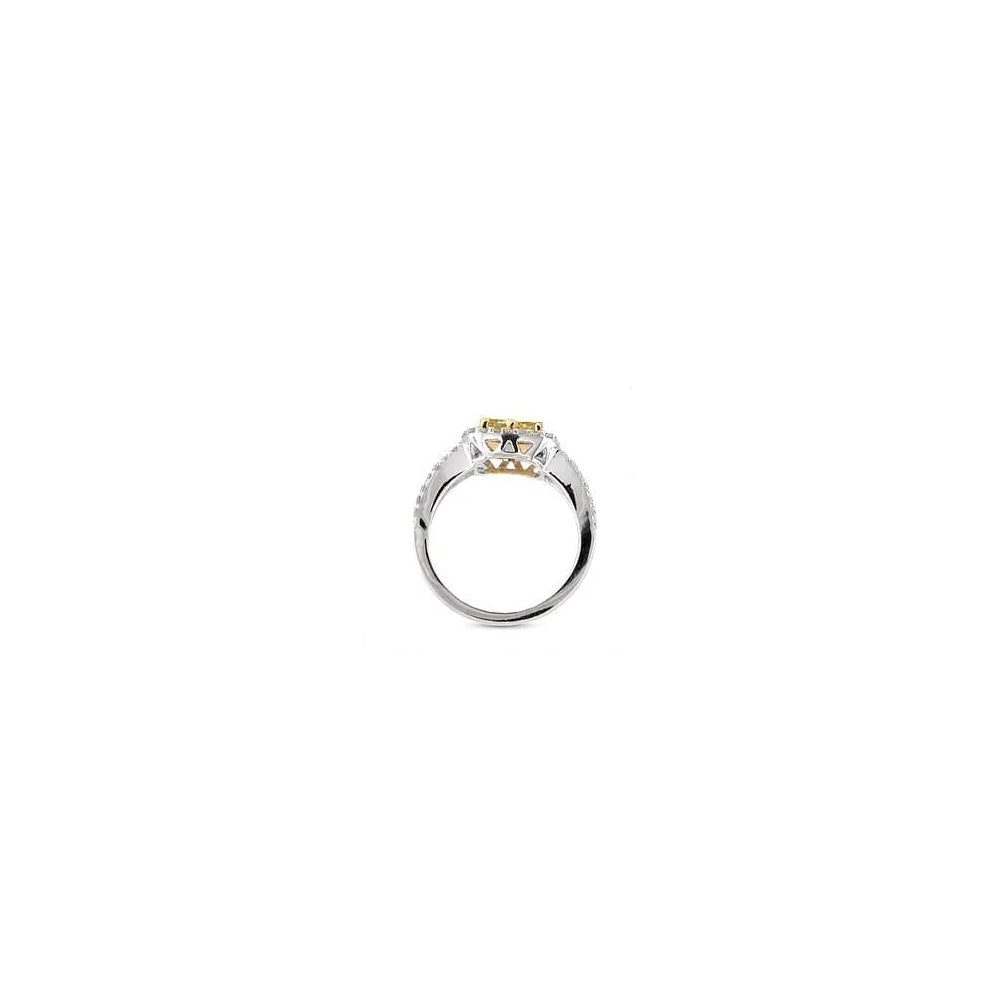 1.33 ct. Natural Fancy Yellow Diamond Ring in 18k Yellow & White Gold