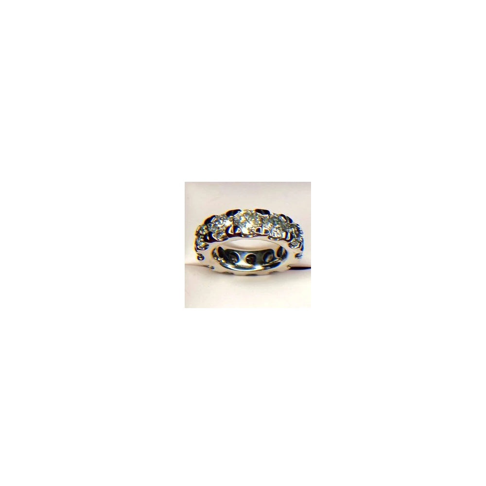 10.80 ct. Natural Round Diamonds Eternity Ring in 10k White Gold