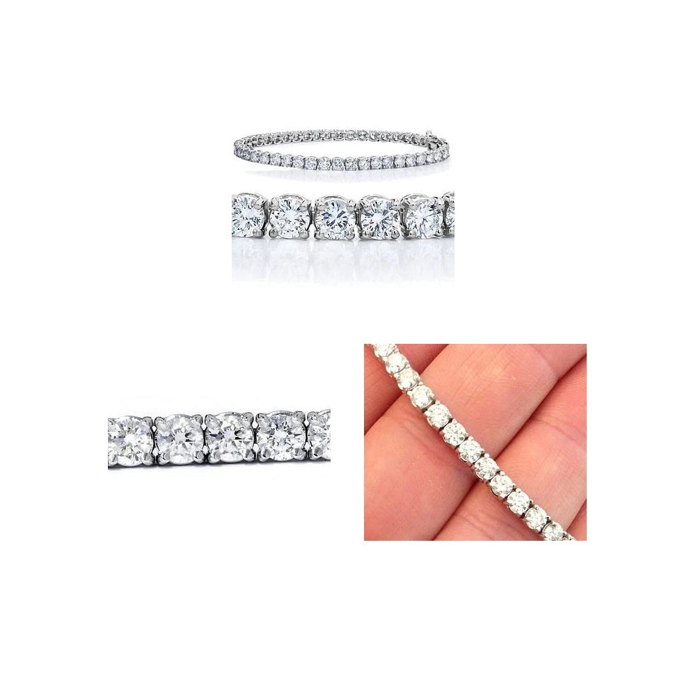 9.00 ct. Natural Round Diamonds Tennis Bracelet in 14k White Gold