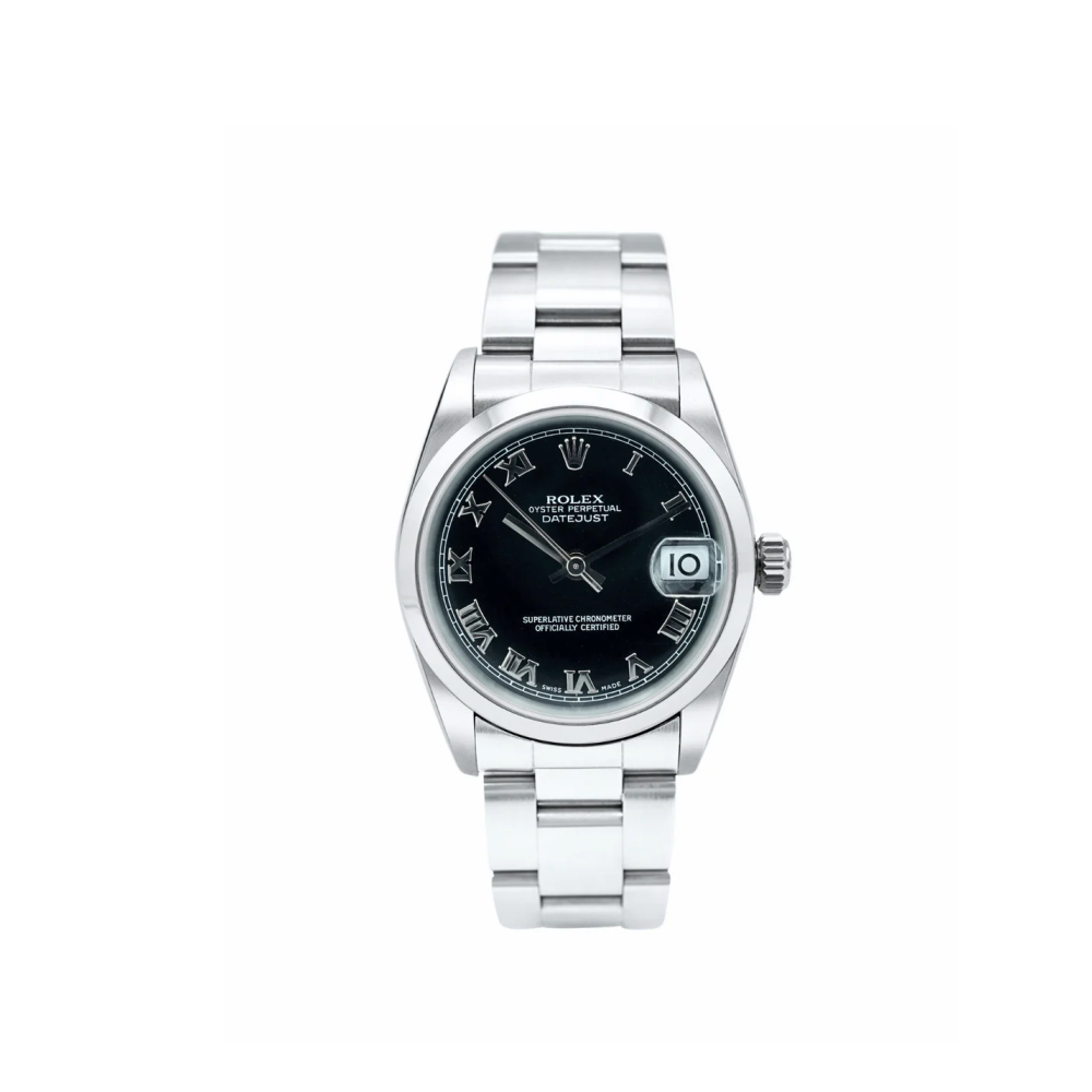 Rolex 178240 Datejust 31 mm Smooth Bezel Black Roman Dial Oyster Bracelet Complete Set 2002