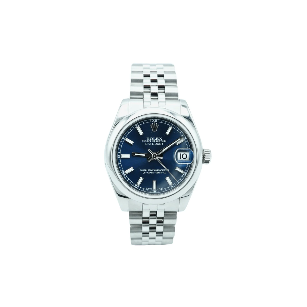 Rolex 178240 Datejust 31 mm Smooth Bezel Blue Index Dial Jubilee Bracelet Complete Set 2017