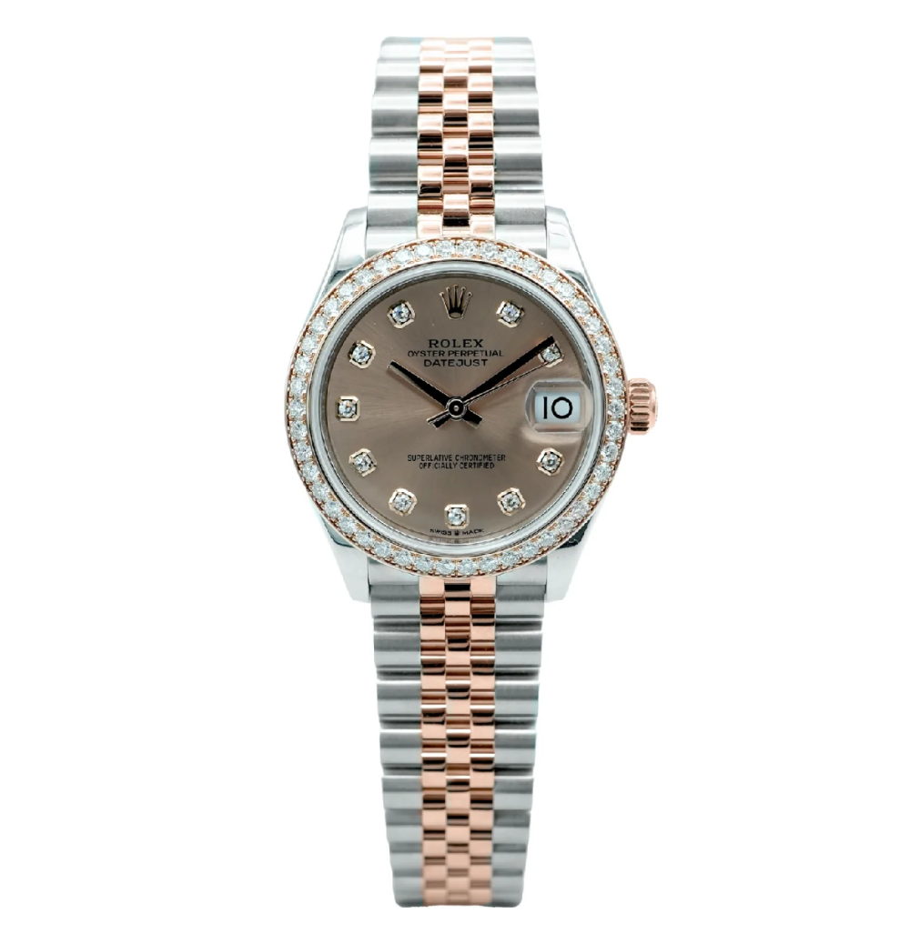 Rolex 278381RBR Datejust 31 mm 18K Rose Gold Factory Rolex Diamond Bezel Pink Diamond Dial 2017