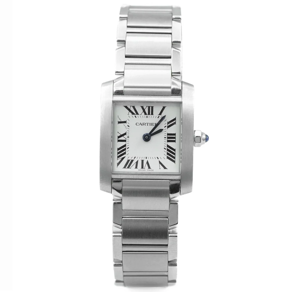Cartier W51008Q3 Tank Francaise Silver Dial Stainless Steel Bracelet Complete Set 2021