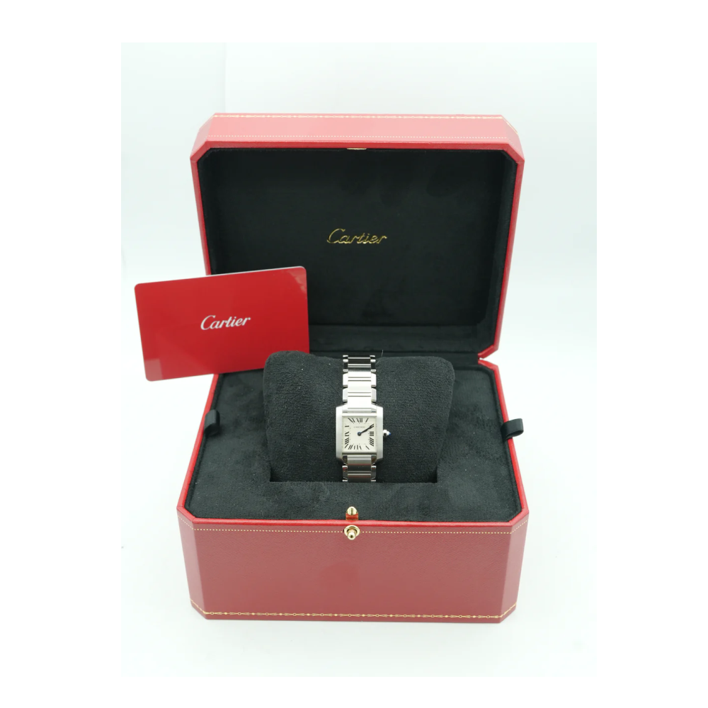 Cartier W51008Q3 Tank Francaise Silver Dial Stainless Steel Bracelet Complete Set 2021